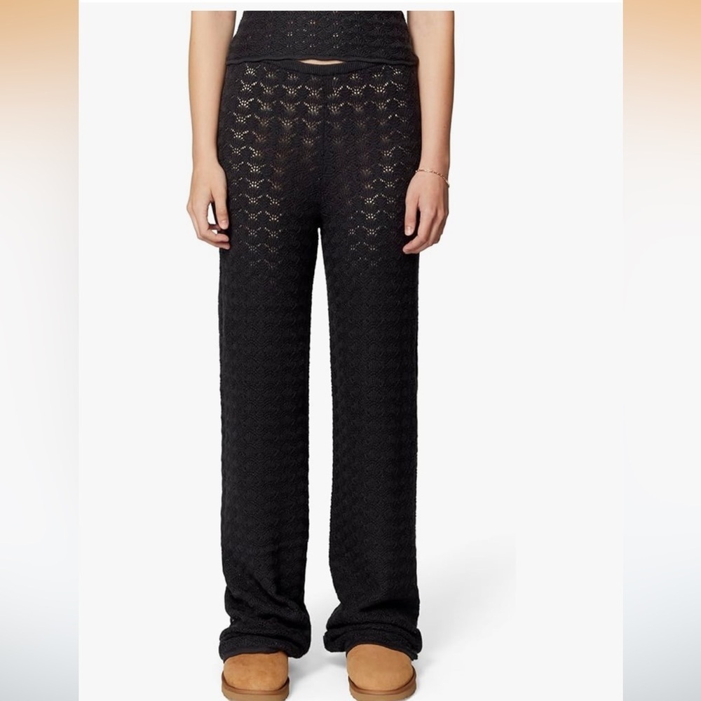NWT florence by mills Women's Le Pointelle Wide Leg XS Black